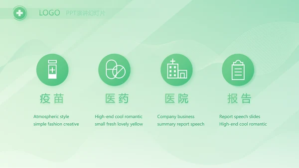 绿色医疗医药工作总结汇报动态PPT