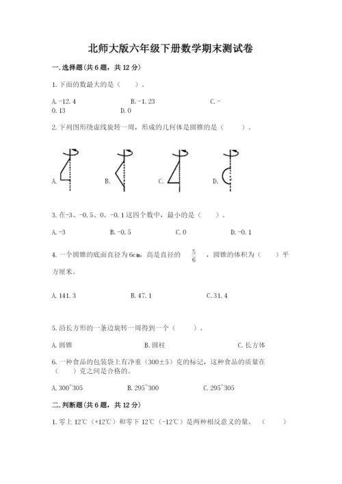 北师大版六年级下册数学期末测试卷附答案【培优a卷】.docx