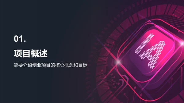 红色科技风商业计划书创业路演PPT模板