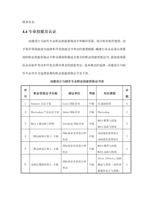 动漫设计与制作专业人才培养方案修订.docx