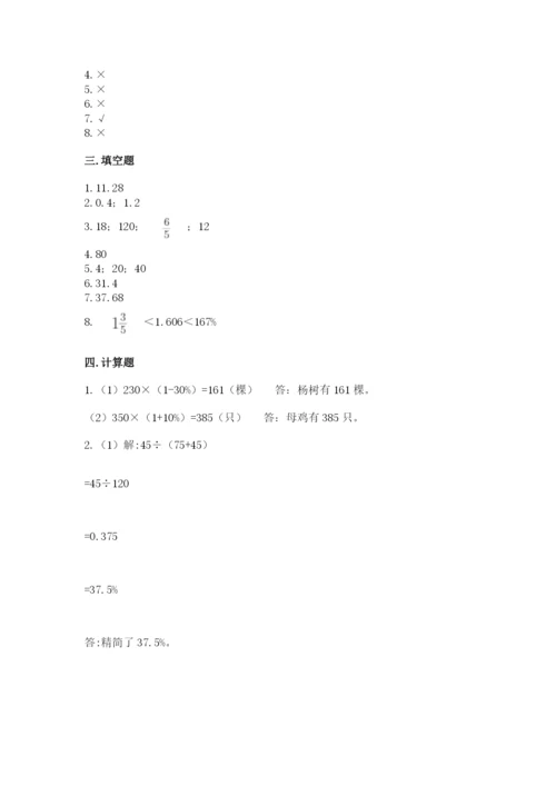 苏教版六年级下册数学期中测试卷【夺分金卷】.docx