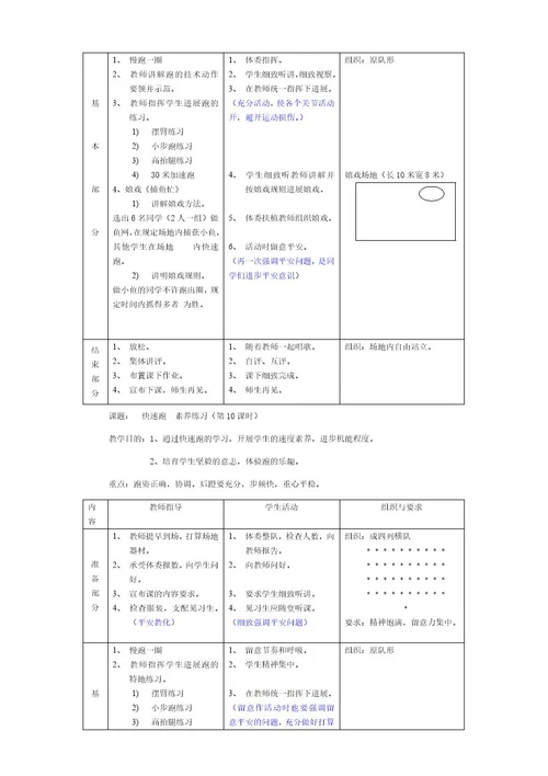 初中体育教案全集021