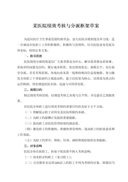 医院绩效考评与分配专题方案介绍