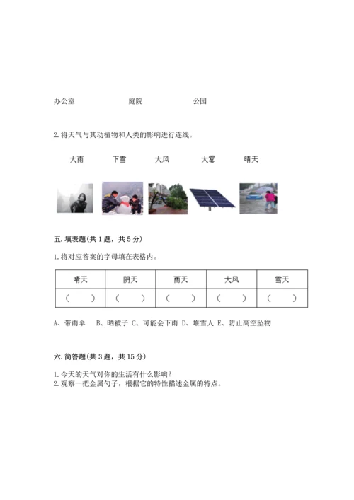 教科版二年级上册科学期末测试卷精品【a卷】.docx