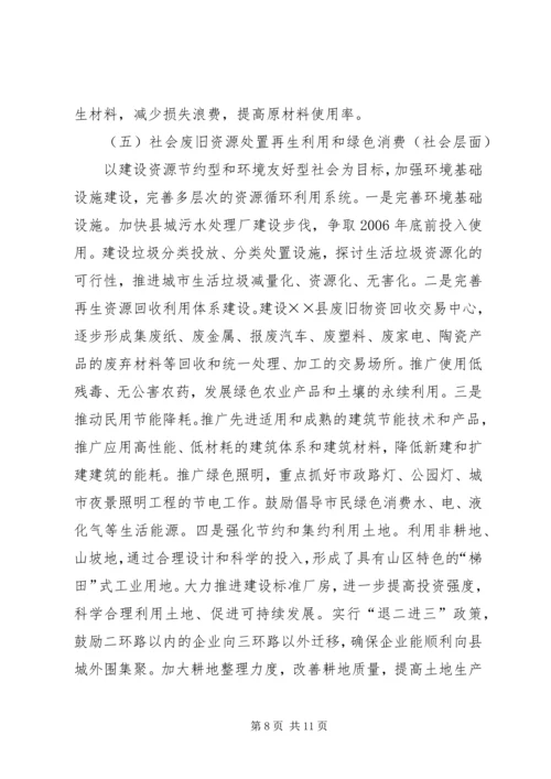 县发展循环经济座谈会讲话提纲.docx