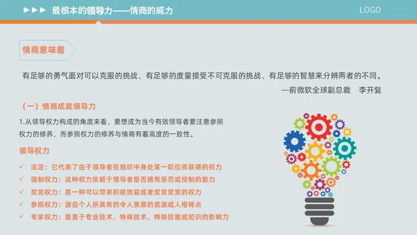 橙色插画风情商与领导力培训
