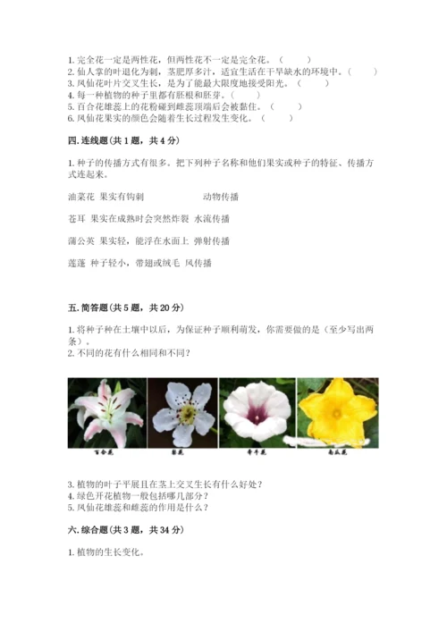 教科版科学四年级下册第一单元《植物的生长变化》测试卷【word】.docx