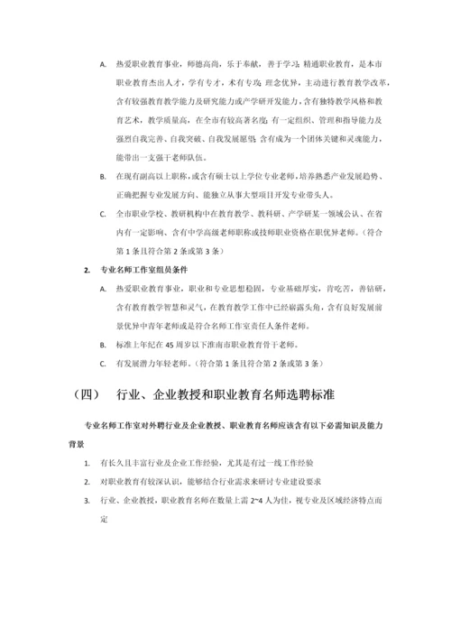 专业名师工作室的建设专项方案与发展规划方案专项方案初稿.docx