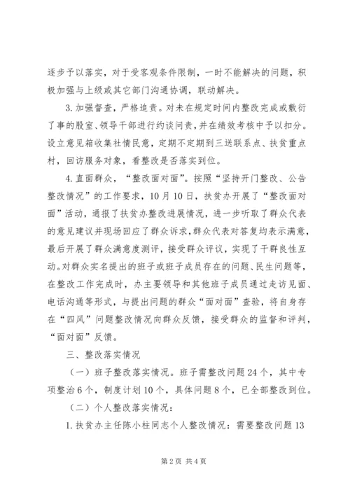 县扶贫办整改任务整改落实情况汇报.docx