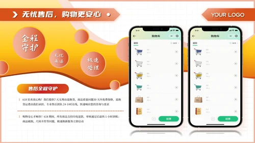 橙色商务风618限定商场服饰大促PPT模板