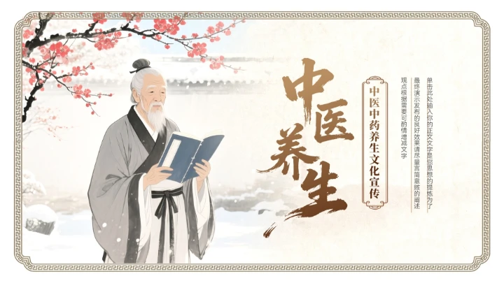 棕色大气中式中医养生文化宣传ppt模板