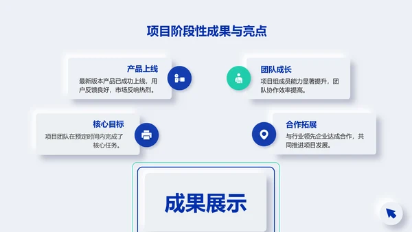 蓝色新拟态项目进展阶段汇报PPT模板