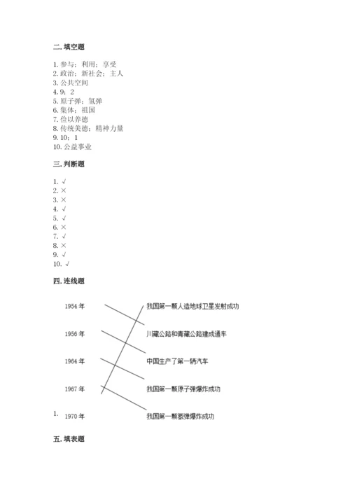 部编版五年级下册道德与法治 期末测试卷及参考答案【综合卷】.docx