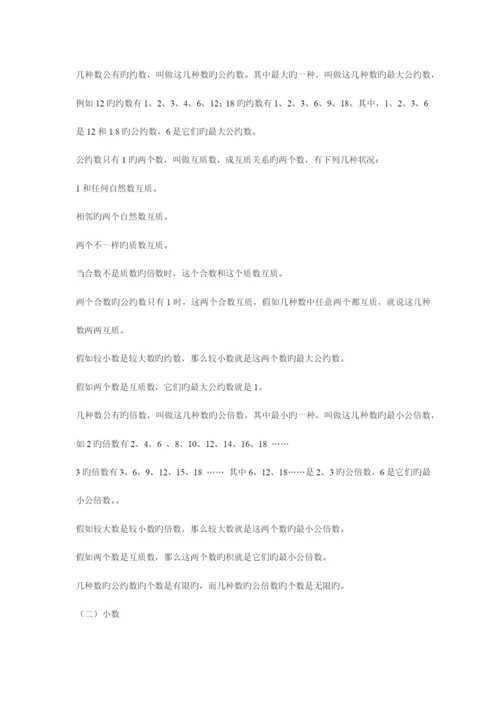 2023年小升初数学知识点归纳重点归纳.docx