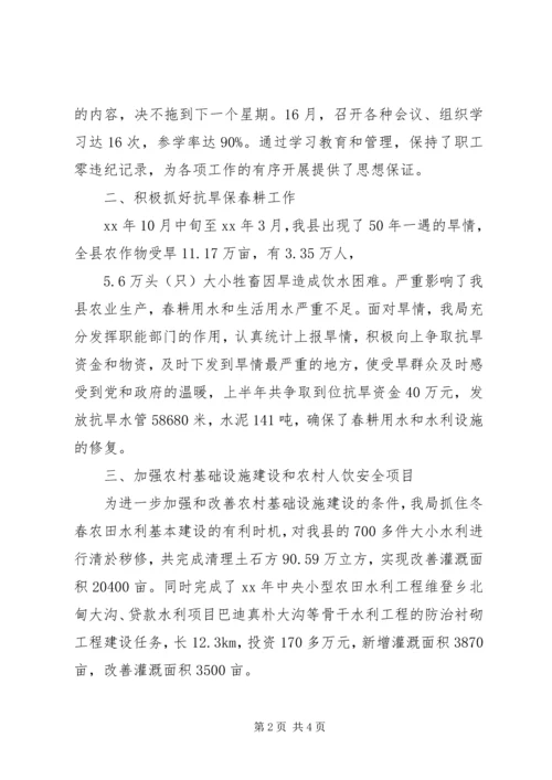 水务局XX年上半年工作总结及下半年工作计划 (3).docx