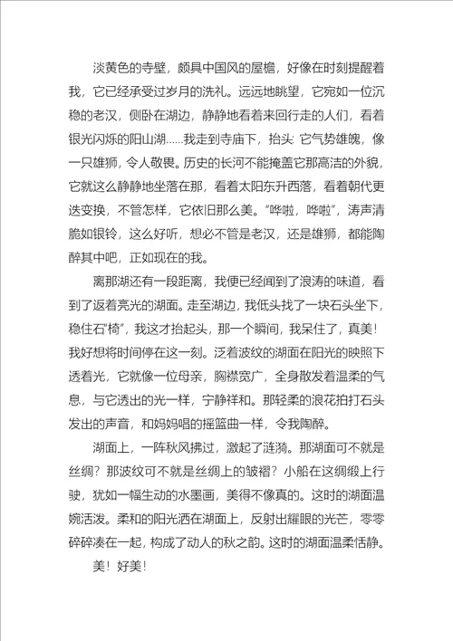 秋韵作文800字