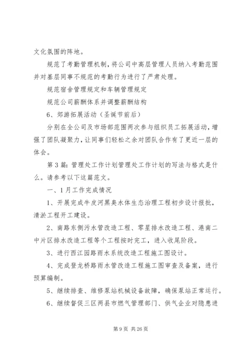 管理处工作计划（共10篇）.docx