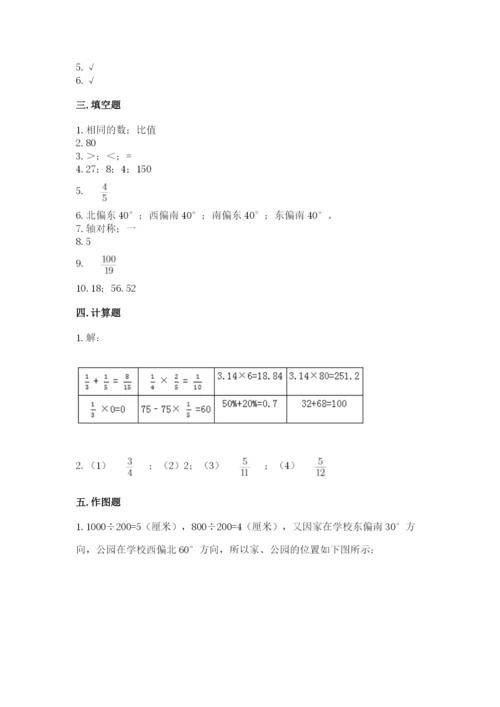 2022年人教版六年级上册数学期末测试卷（达标题）word版.docx