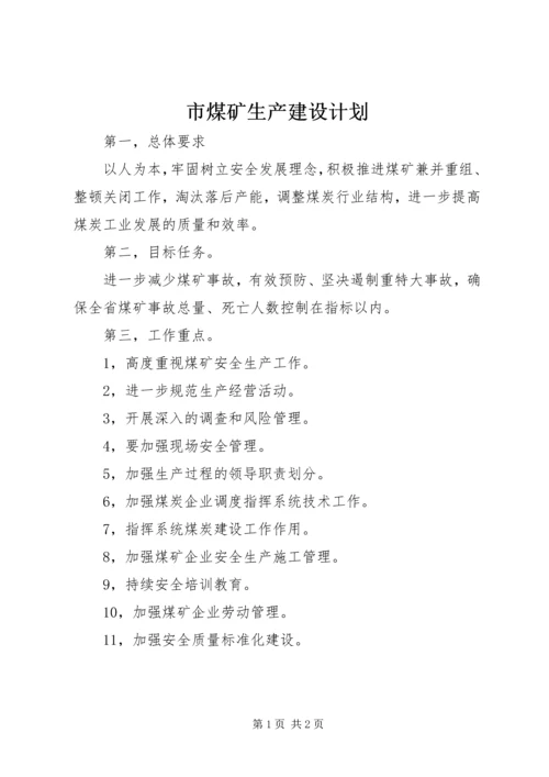 市煤矿生产建设计划.docx