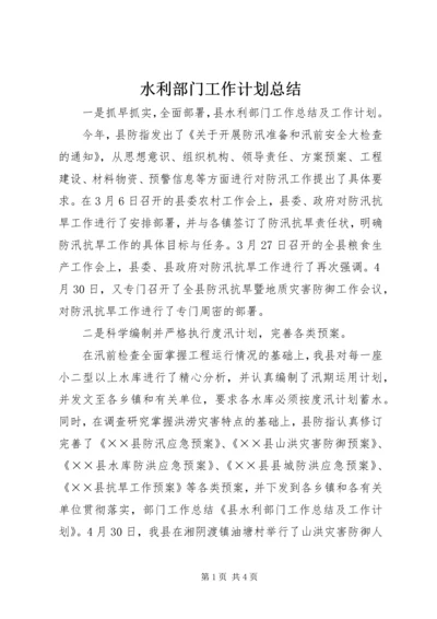 水利部门工作计划总结.docx