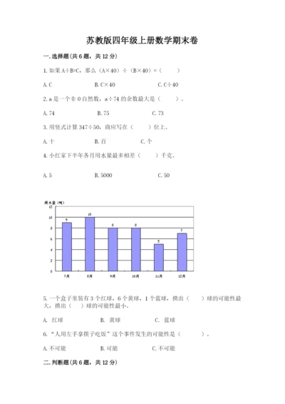 苏教版四年级上册数学期末卷附参考答案（培优b卷）.docx