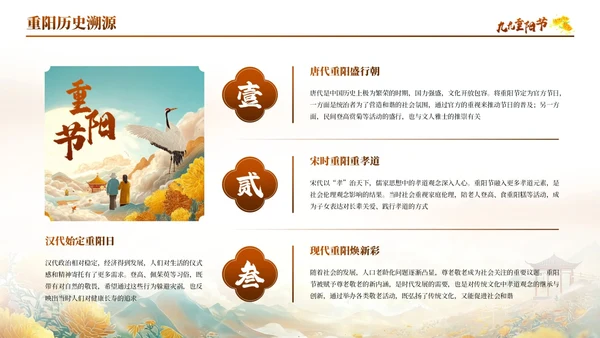 橙色古风中国传统节日之九九重阳节PPT模板