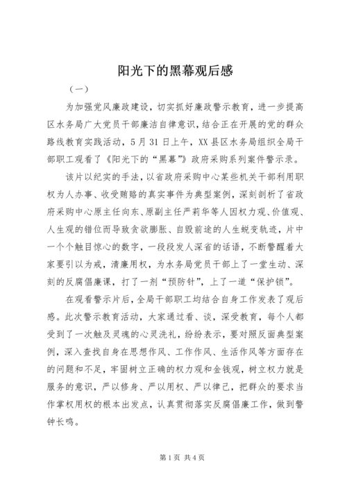 阳光下的黑幕观后感.docx