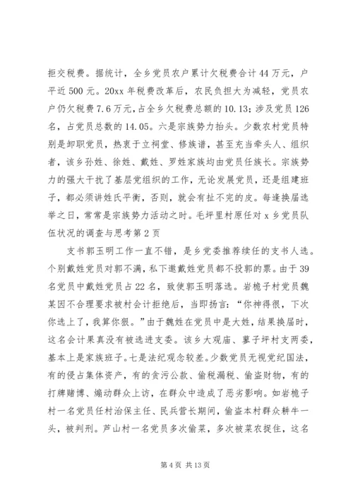 对X乡党员队伍状况的调查与思考 (2).docx