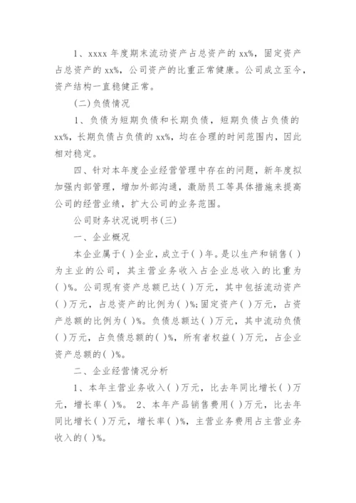 公司财务状况说明书范文.docx