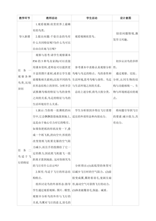 5.1.6 鸟【2024秋人教八上生物精彩课堂（素材+教案+导学案）】