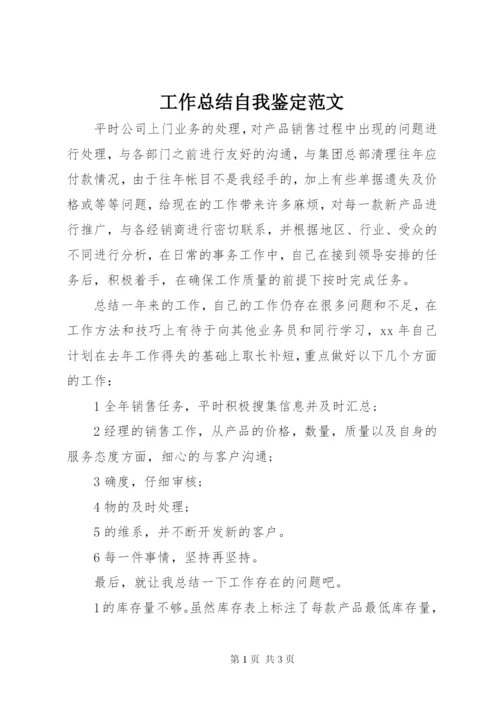 工作总结自我鉴定范文精编.docx