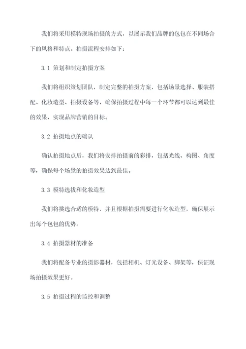 包包创意拍摄方案模板