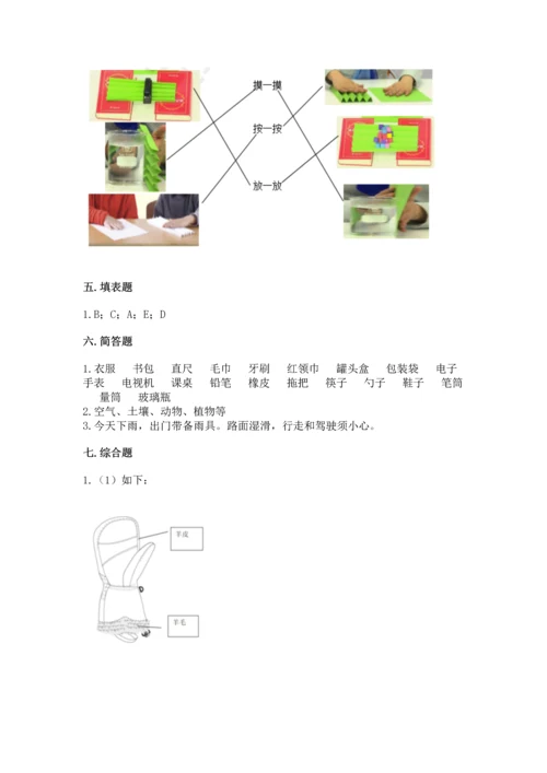 教科版二年级上册科学期末测试卷带答案（最新）.docx