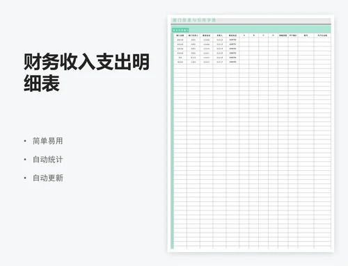 财务收入支出明细表