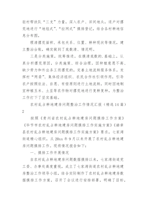 农村乱占耕地建房问题整治工作情况汇报.docx