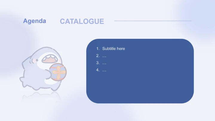 蓝色简约风呆呆鲨年终报告PPT主题