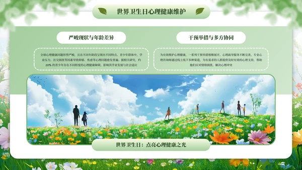 绿色清新全国爱卫生日健康教育宣传PPT模板