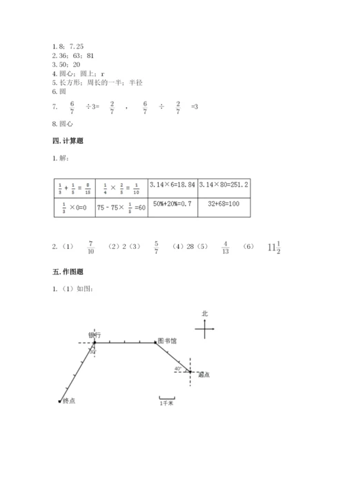 人教版六年级上册数学期末测试卷精品（完整版）.docx
