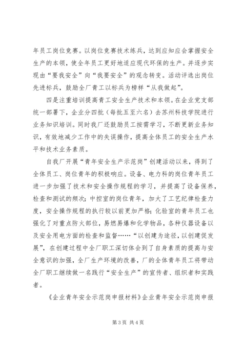 企业青年安全示范岗申报材料 (5).docx