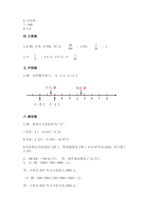 六年级下册数学期末测试卷附参考答案【精练】.docx