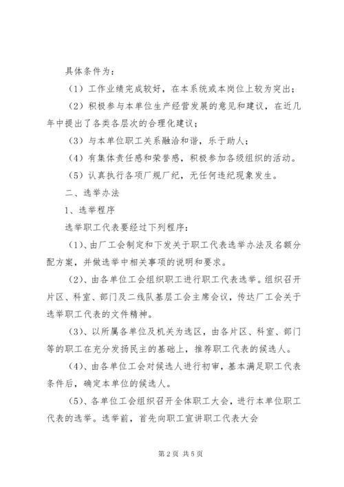 公司职代会职工代表选举方案(草案).docx