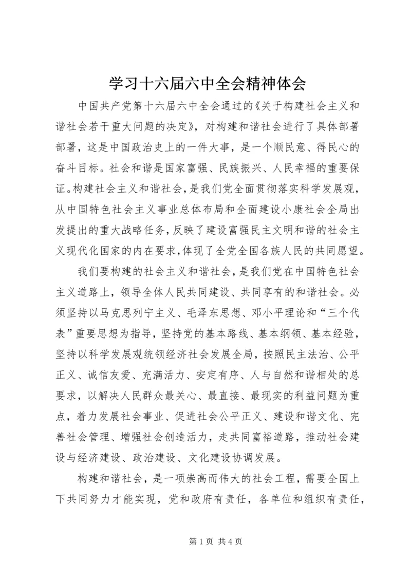 学习十六届六中全会精神体会.docx