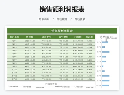 销售额利润报表