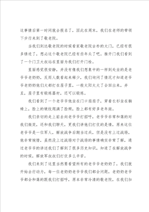 敬老院活动总结汇编15篇