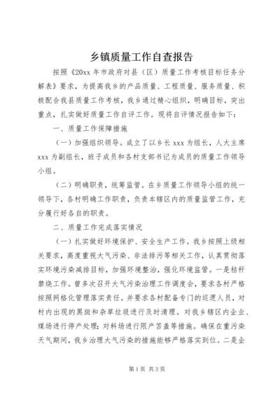 乡镇质量工作自查报告.docx