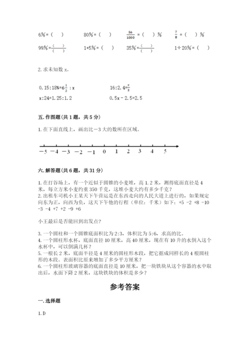 北京版六年级下册数学期末测试卷（考点精练）.docx