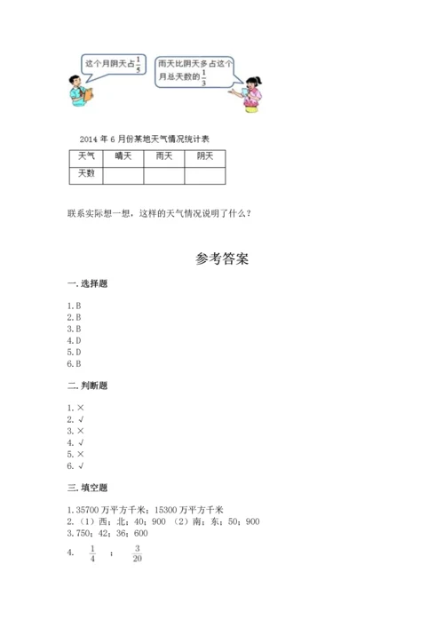人教版六年级上册数学 期中测试卷（a卷）.docx