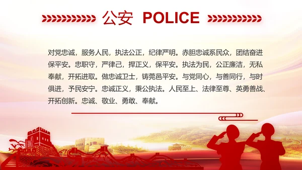 红色大公安民警守纪律讲规矩动态泡腾片模板