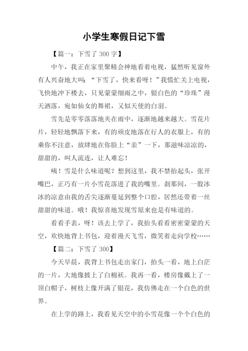 小学生寒假日记下雪.docx