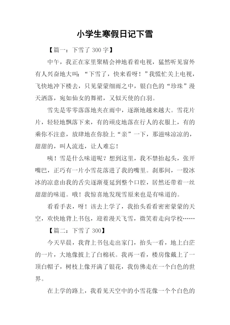 小学生寒假日记下雪.docx